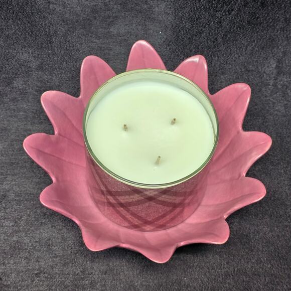 PartyLite Pink Asian Persuasion Lotus Flower Decorative Multi Use Bowl Floral - Picture 13 of 13